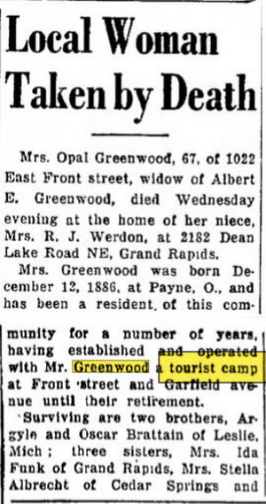 Greenwood Tourist Camp - June 10 1954 Owner Passes Away (newer photo)